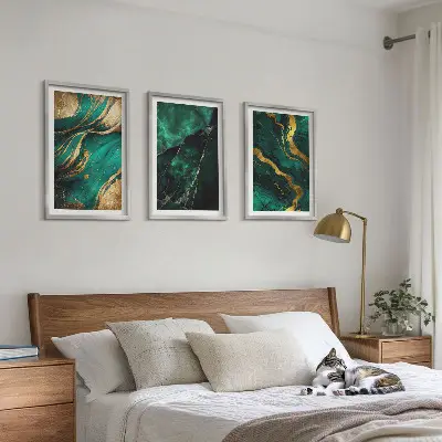 Composizione di quadri decorazione con eleganti motivi in pietra