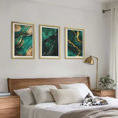 Composizione di quadri decorazione con eleganti motivi in pietra