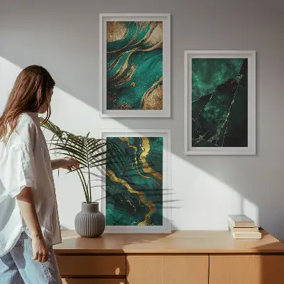 Composizione di quadri decorazione con eleganti motivi in pietra