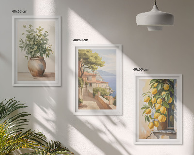 Set di quadri incorniciati Fiori in un vaso, un mare di limoni