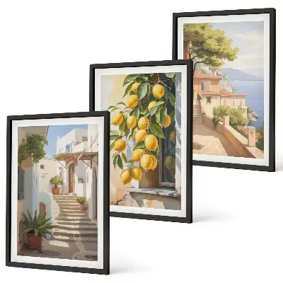 Set di 3 quadri con vista mare di Lemon Streets