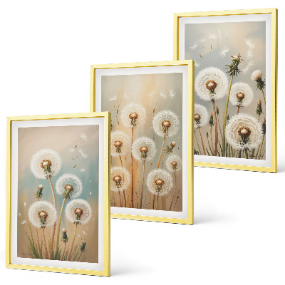 Set di quadri incorniciati Fiori di tarassaco color pastello