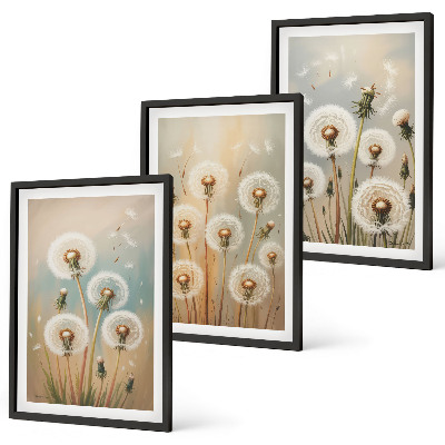 Set di quadri incorniciati Fiori di tarassaco color pastello