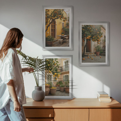 Set di quadri incorniciati Sole da giardino agli agrumi