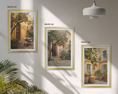 Set di quadri incorniciati Sole da giardino agli agrumi
