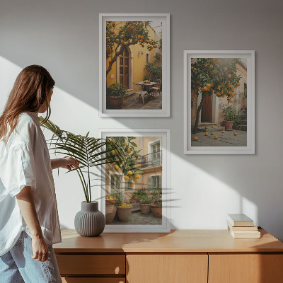 Set di quadri incorniciati Sole da giardino agli agrumi