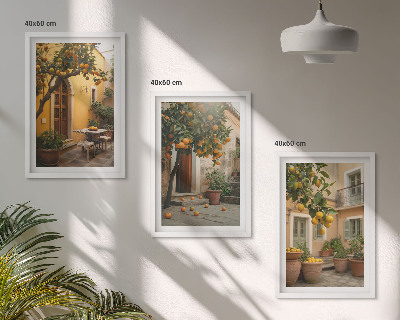 Set di quadri incorniciati Sole da giardino agli agrumi