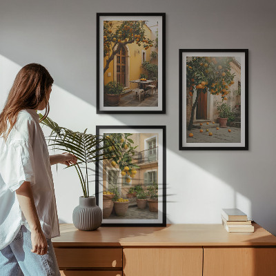 Set di quadri incorniciati Sole da giardino agli agrumi