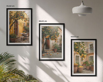 Set di quadri incorniciati Sole da giardino agli agrumi