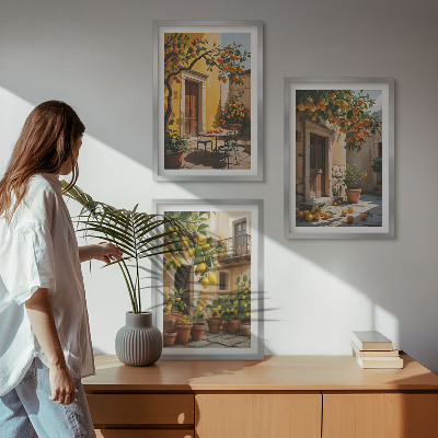 Set di quadri incorniciati Piante da cortile per agrumi