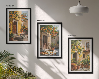 Set di quadri incorniciati Piante da cortile per agrumi