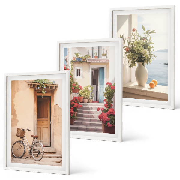 Set di 3 quadri Incantevoli strade sul mare