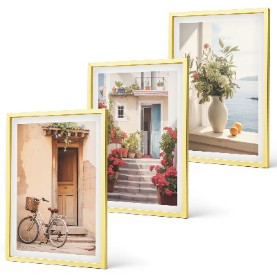 Set di 3 quadri Incantevoli strade sul mare