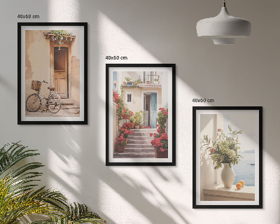 Set di 3 quadri Incantevoli strade sul mare