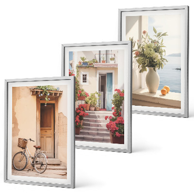 Set di 3 quadri Incantevoli strade sul mare