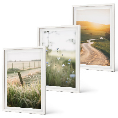 Set di quadri incorniciati Paesaggio prato strada ovest