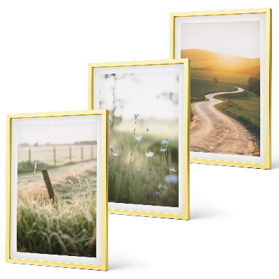 Set di quadri incorniciati Paesaggio prato strada ovest