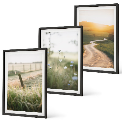 Set di quadri incorniciati Paesaggio prato strada ovest