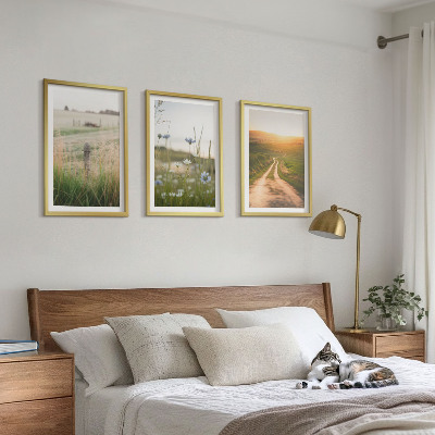 Set di 3 quadri Paesaggi natura campi sentiero