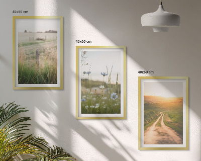 Set di 3 quadri Paesaggi natura campi sentiero