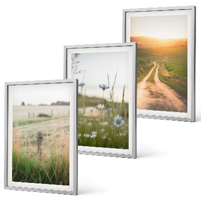 Set di 3 quadri Paesaggi natura campi sentiero