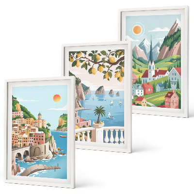 Set di quadri incorniciati Paesaggi, mare, agrumi