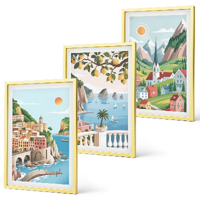 Set di quadri incorniciati Paesaggi, mare, agrumi