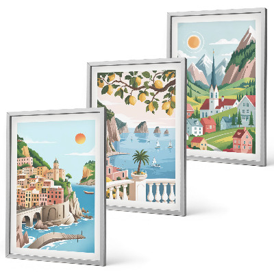 Set di quadri incorniciati Paesaggi, mare, agrumi