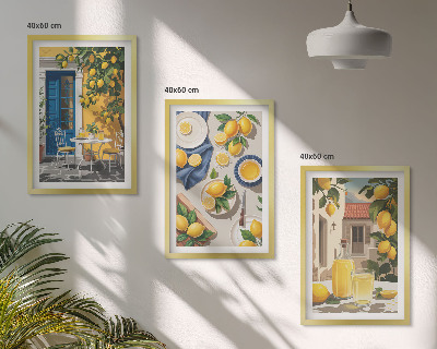 Composizione di quadri Giardino dei limoni con bevande
