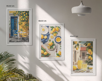 Composizione di quadri Giardino dei limoni con bevande