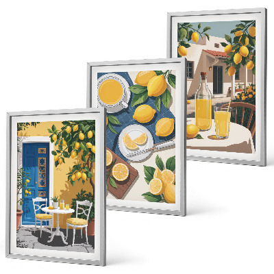 Composizione di quadri Limonata al sole del patio