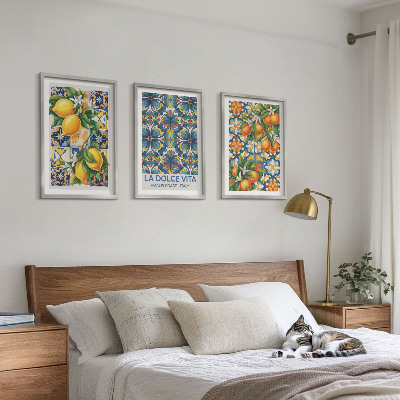 Set di quadri incorniciati motivi di fiori di limone e arancio