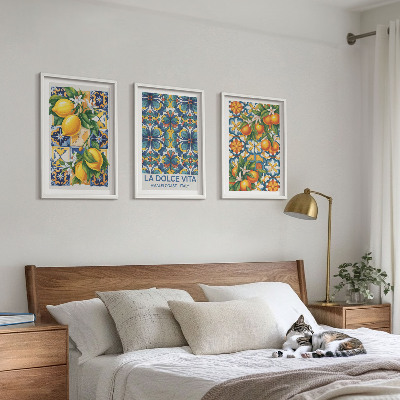 Set di quadri incorniciati motivi di fiori di limone e arancio