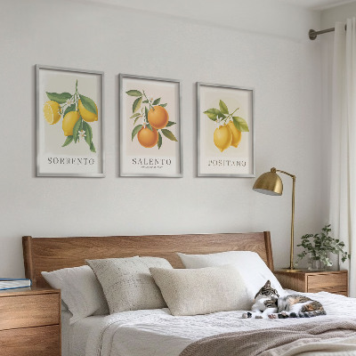Set di 3 quadri limoni e arance di Amalfi