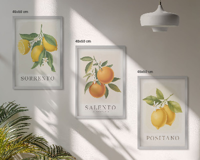 Set di 3 quadri limoni e arance di Amalfi