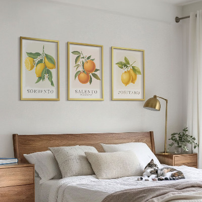 Set di 3 quadri limoni e arance di Amalfi