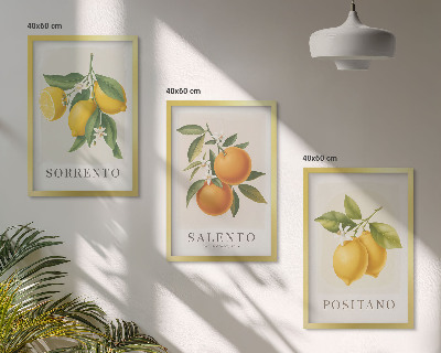 Set di 3 quadri limoni e arance di Amalfi