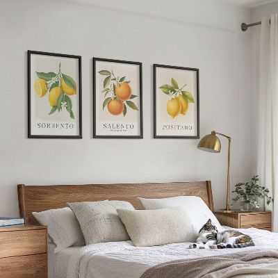 Set di 3 quadri limoni e arance di Amalfi