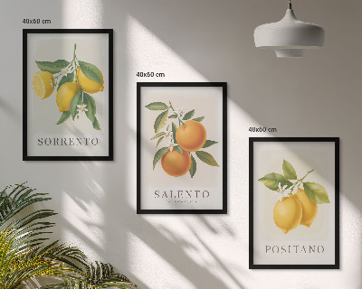 Set di 3 quadri limoni e arance di Amalfi