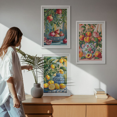 Composizione di quadri Composizione del frutto del melograno