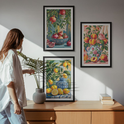 Composizione di quadri Composizione del frutto del melograno