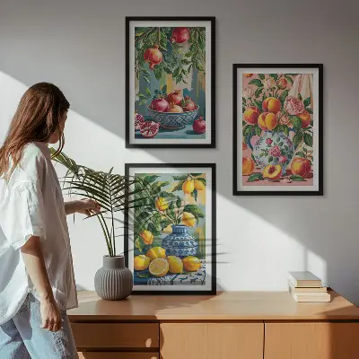 Composizione di quadri motivo con frutto del melograno