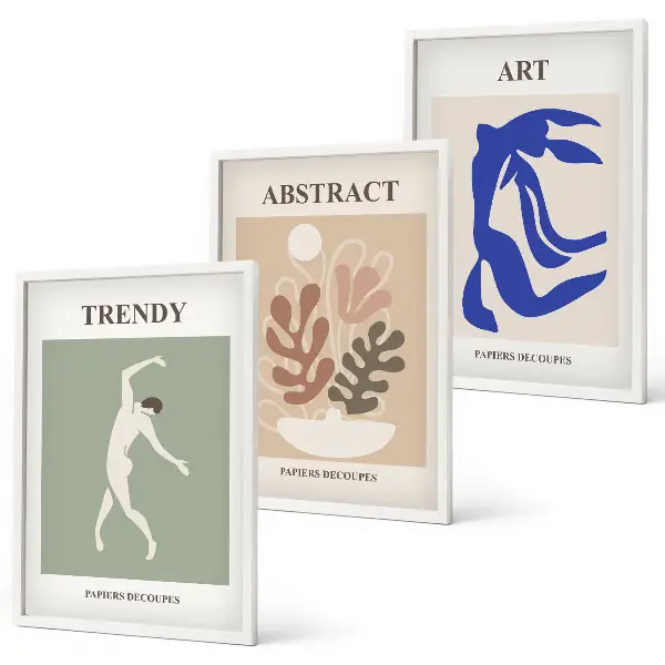 Set di quadri incorniciati con le eleganti figure vegetali di Matisse
