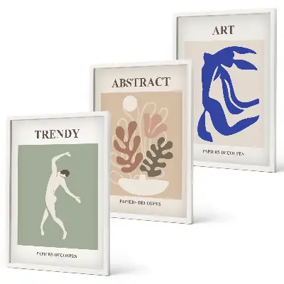 Set di quadri incorniciati con le eleganti figure vegetali di Matisse