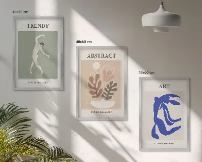 Set di quadri incorniciati con le eleganti figure vegetali di Matisse