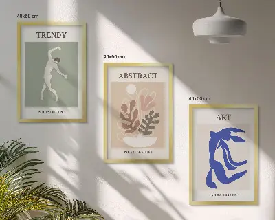 Set di quadri incorniciati con le eleganti figure vegetali di Matisse