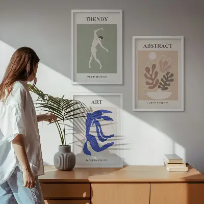 Set di quadri incorniciati con le eleganti figure vegetali di Matisse