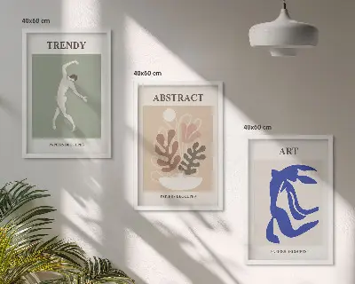 Set di quadri incorniciati con le eleganti figure vegetali di Matisse