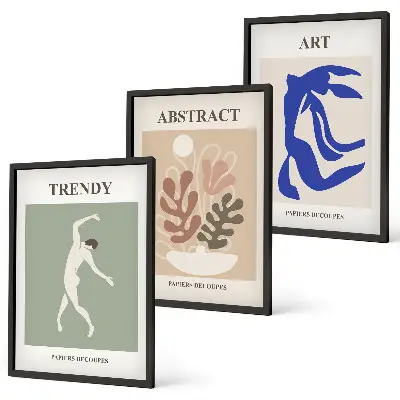 Set di quadri incorniciati con le eleganti figure vegetali di Matisse