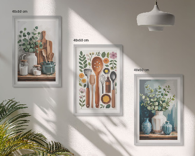 Composizione di quadri Accessori da cucina a base vegetale